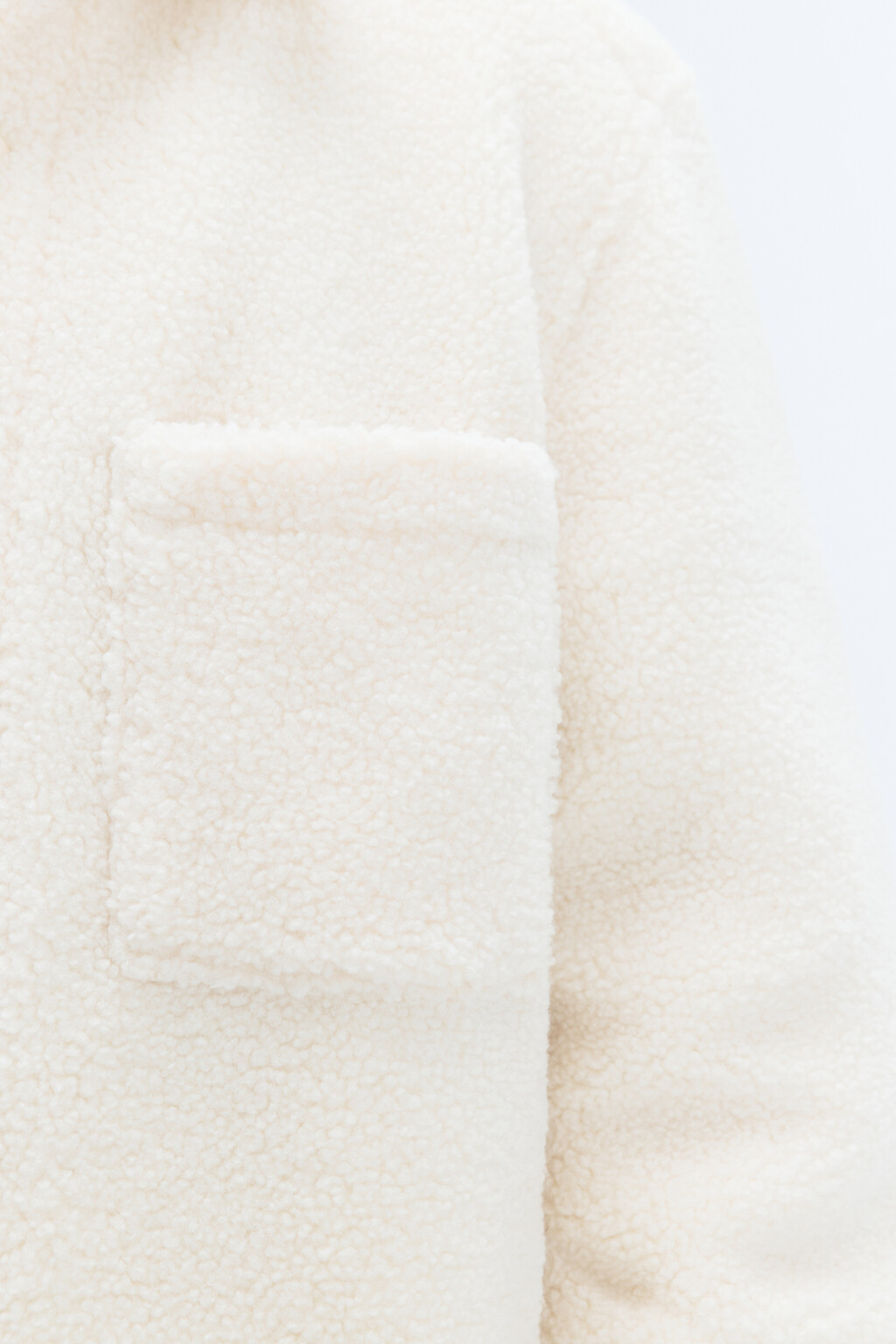 Куртка-чебурашка oversize флисовая с карманом - цвет ванильный - 7