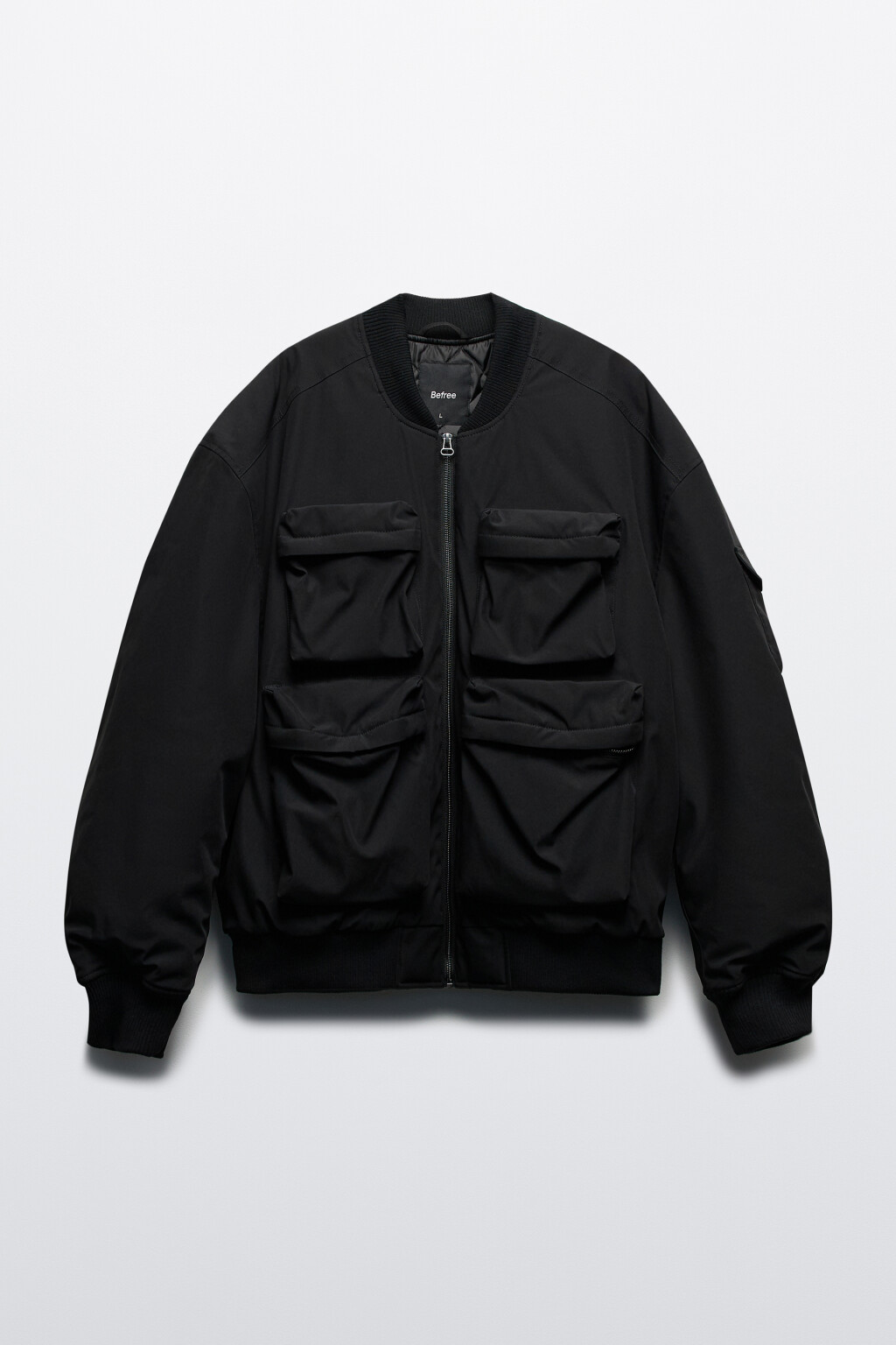 Куртка-бомбер утепленная с накладными карманами - цвет серый - 9