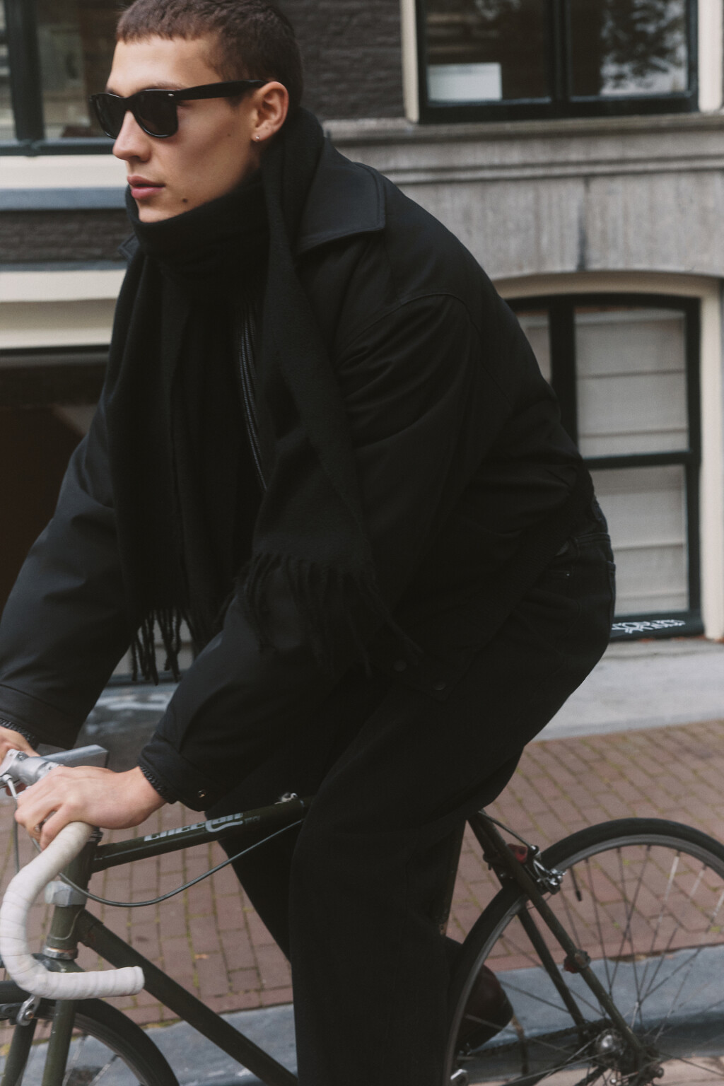 Куртка-бомбер утепленная с отложным воротником - цвет черный - 10