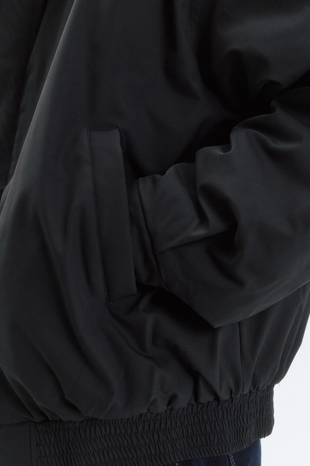 Куртка-бомбер утепленная с отложным воротником - цвет черный - 7