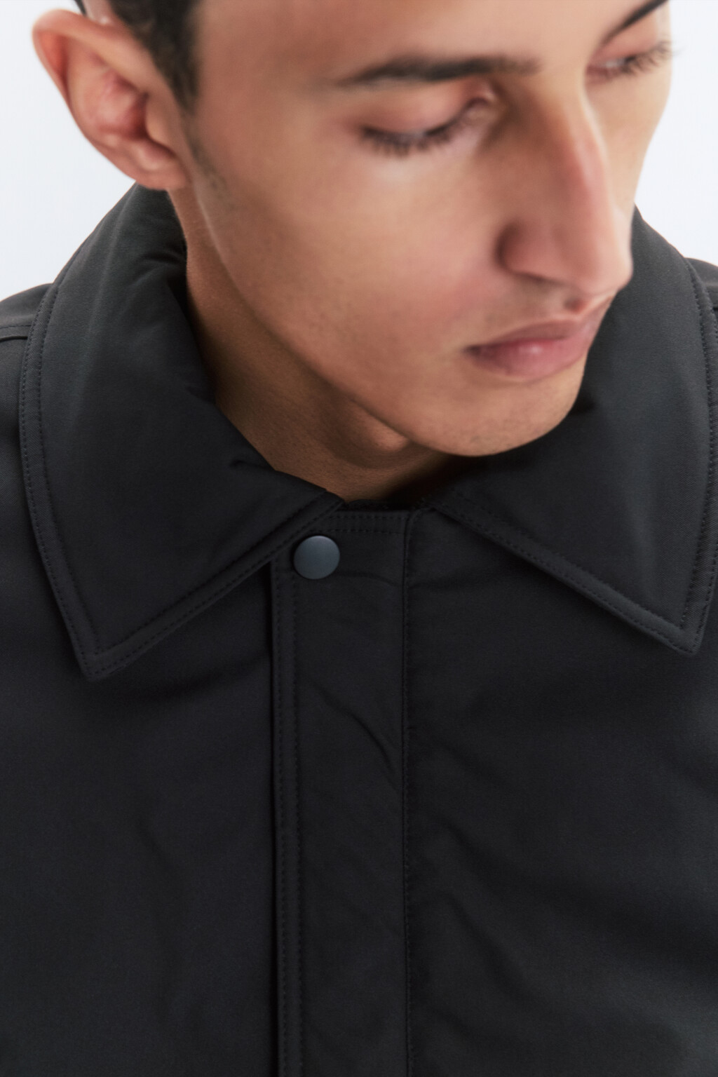 Куртка-бомбер утепленная с отложным воротником - цвет черный - 8