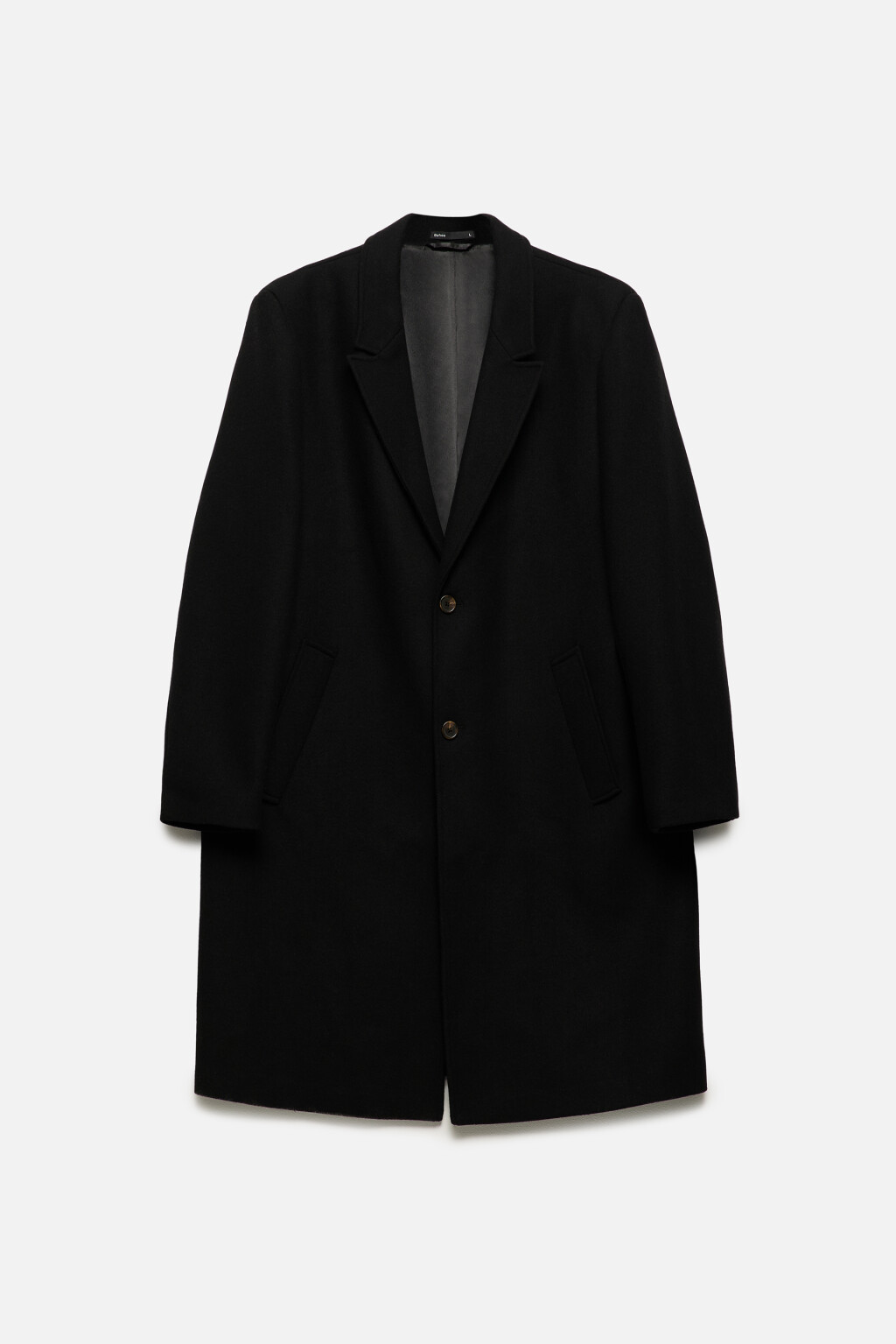 Пальто драповое однобортное ниже колена - цвет черный - 11
