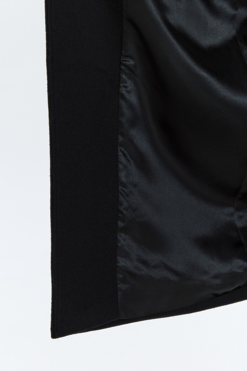 Пальто драповое однобортное ниже колена - цвет черный - 9