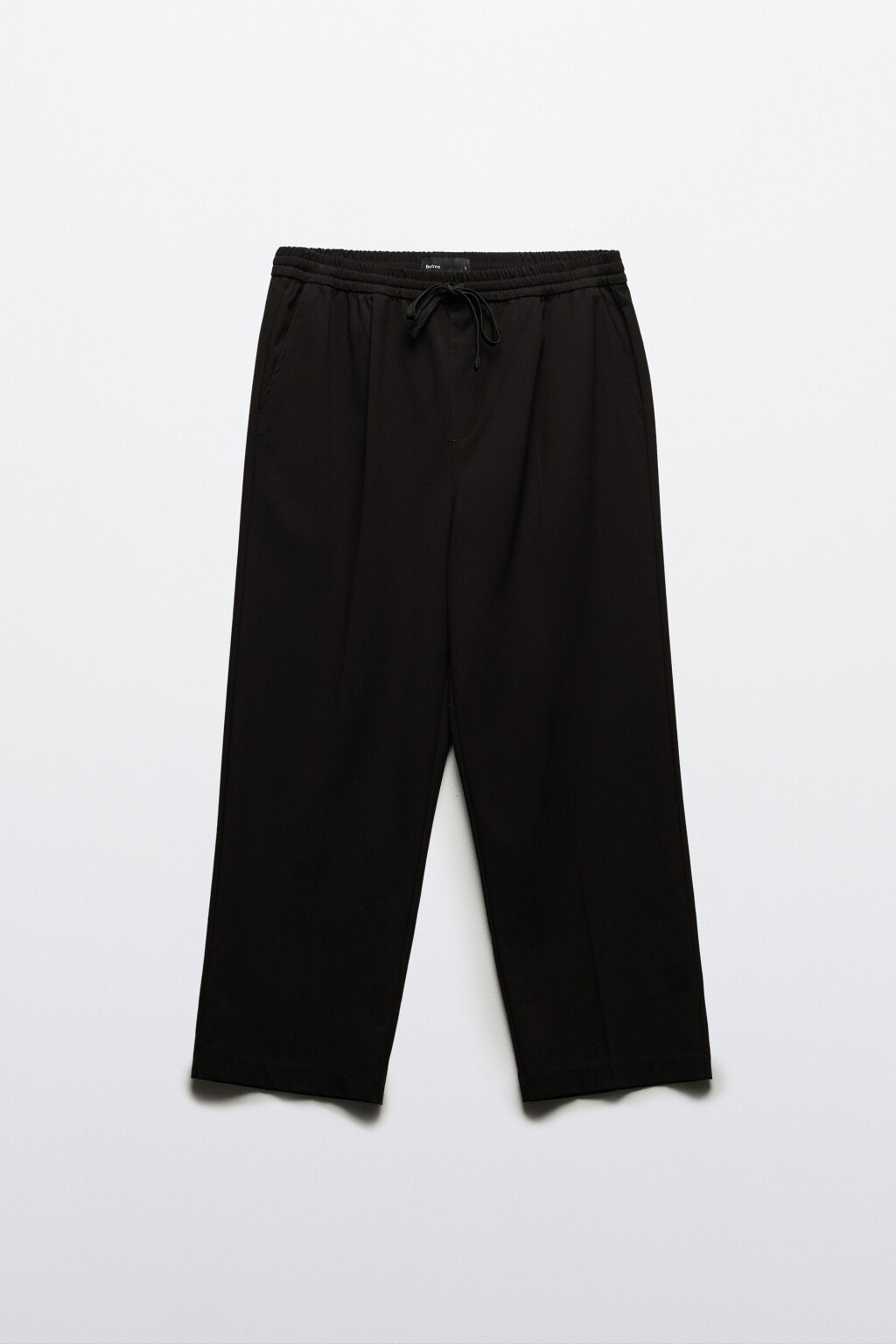 Брюки прямые костюмные с поясом на завязках - цвет черный - 7