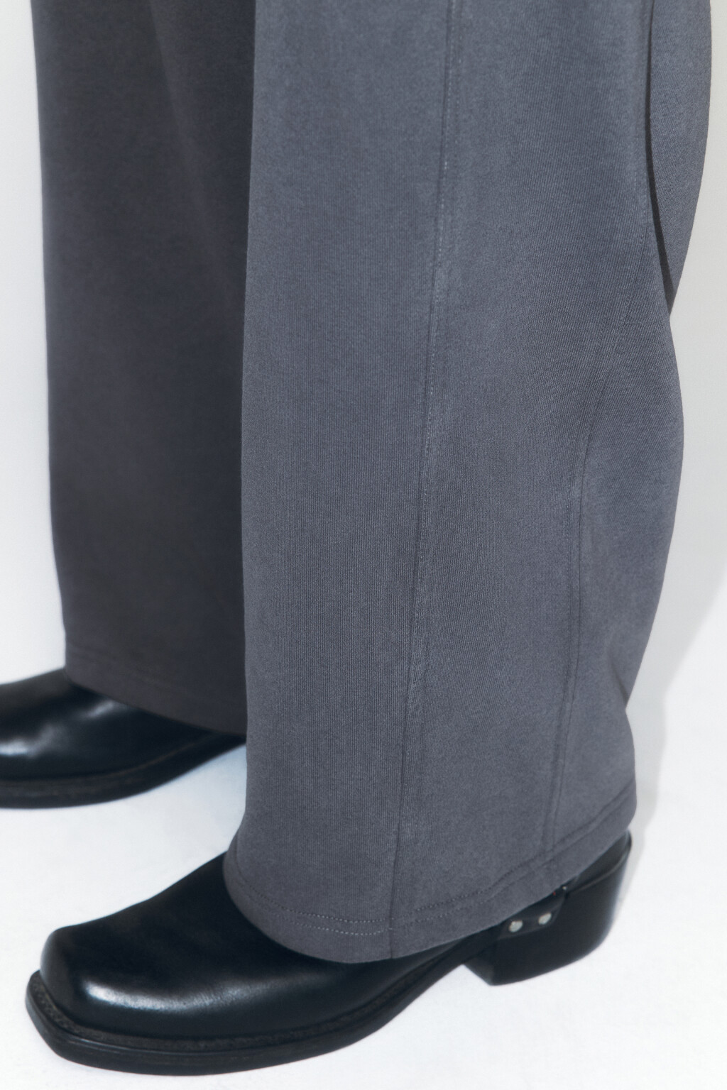 Брюки широкие трикотажные с вареным эффектом - цвет серый - 8