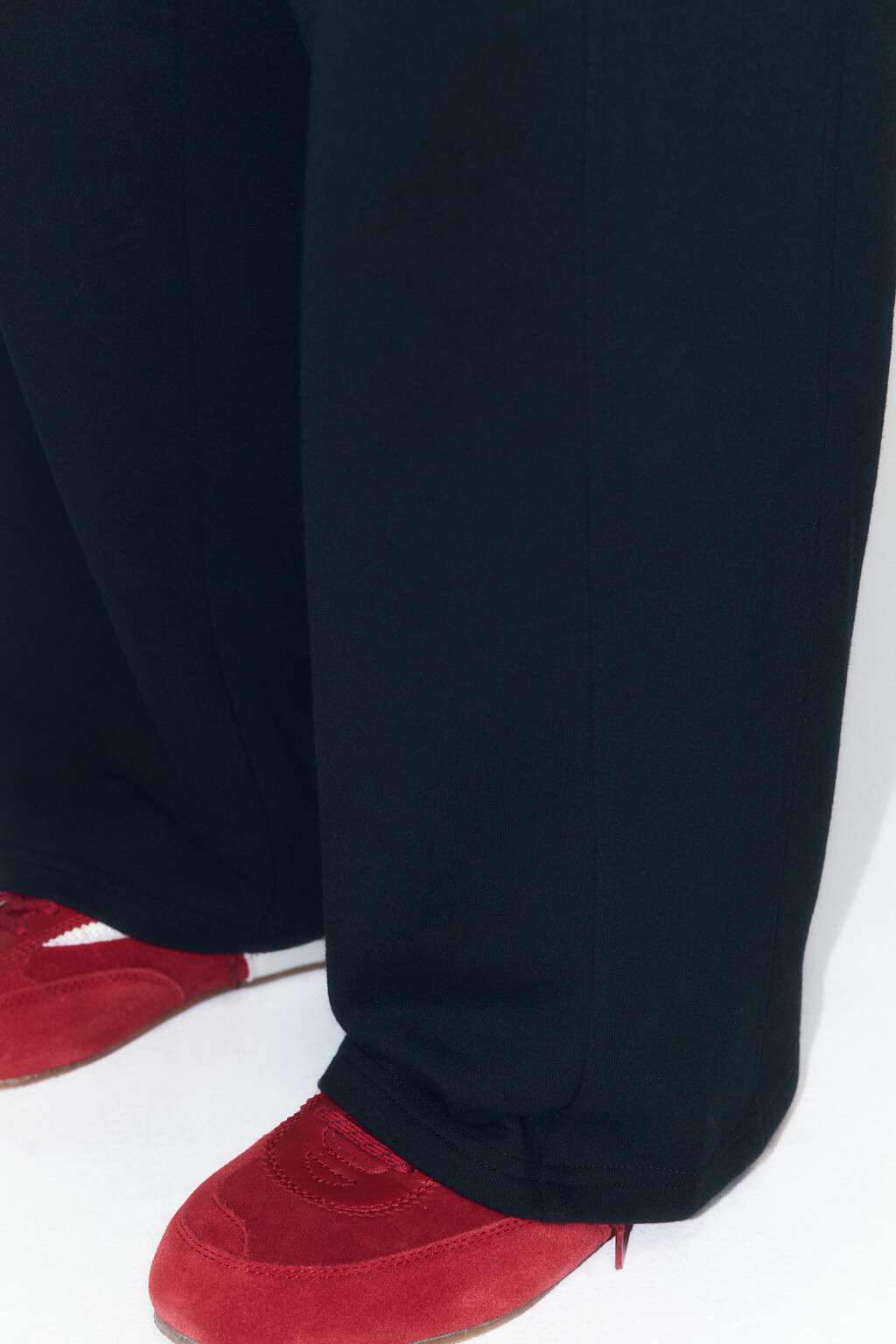 Брюки широкие трикотажные с вареным эффектом - цвет черный - 7