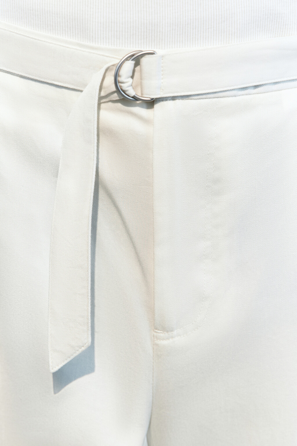 Брюки-бананы костюмные с ремнем - цвет бежевый - 7