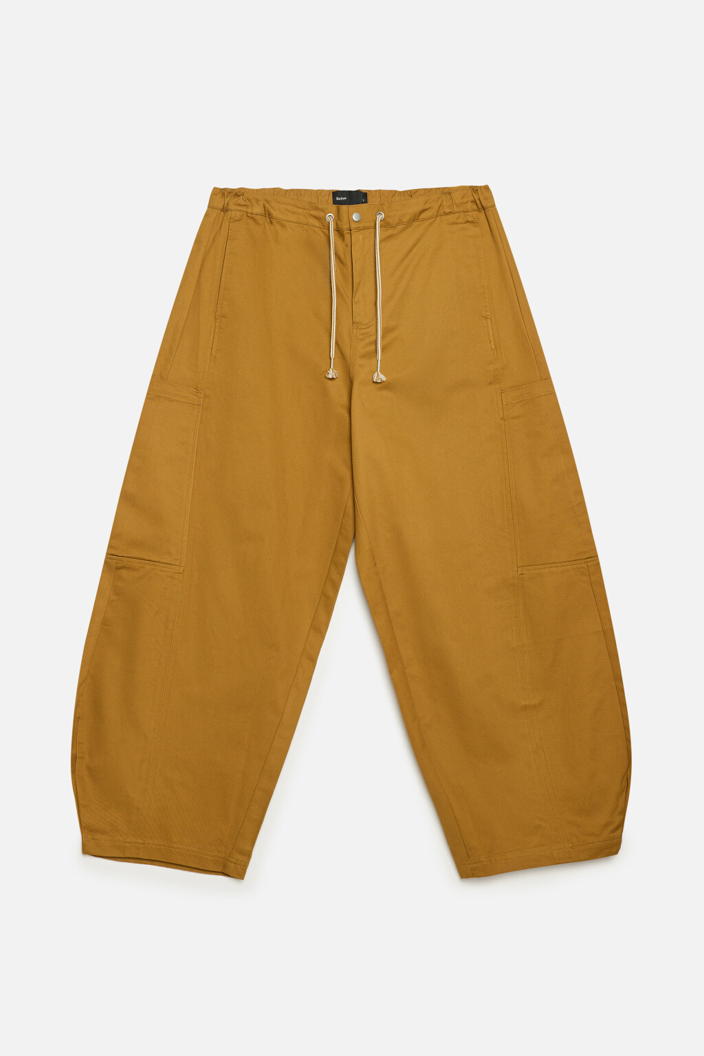 Брюки широкие хлопковые с поясом на завязках - цвет коричневый - 9