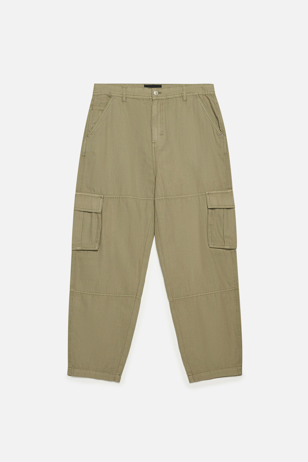Брюки-карго хлопковые с накладными карманами - цвет зеленый - 10