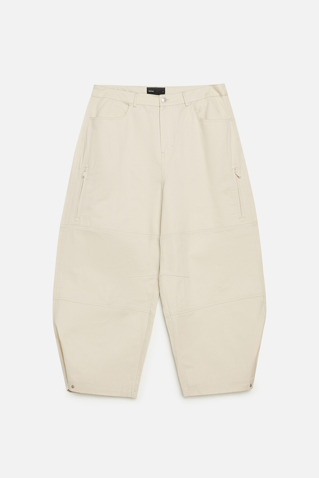 Брюки barrel fit широкие из хлопка - цвет бежевый - 10