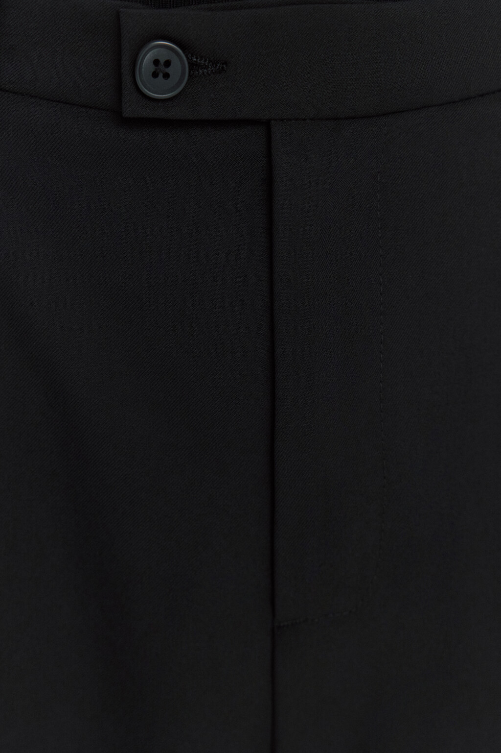 Брюки широкие костюмные со складками на поясе - цвет черный - 6