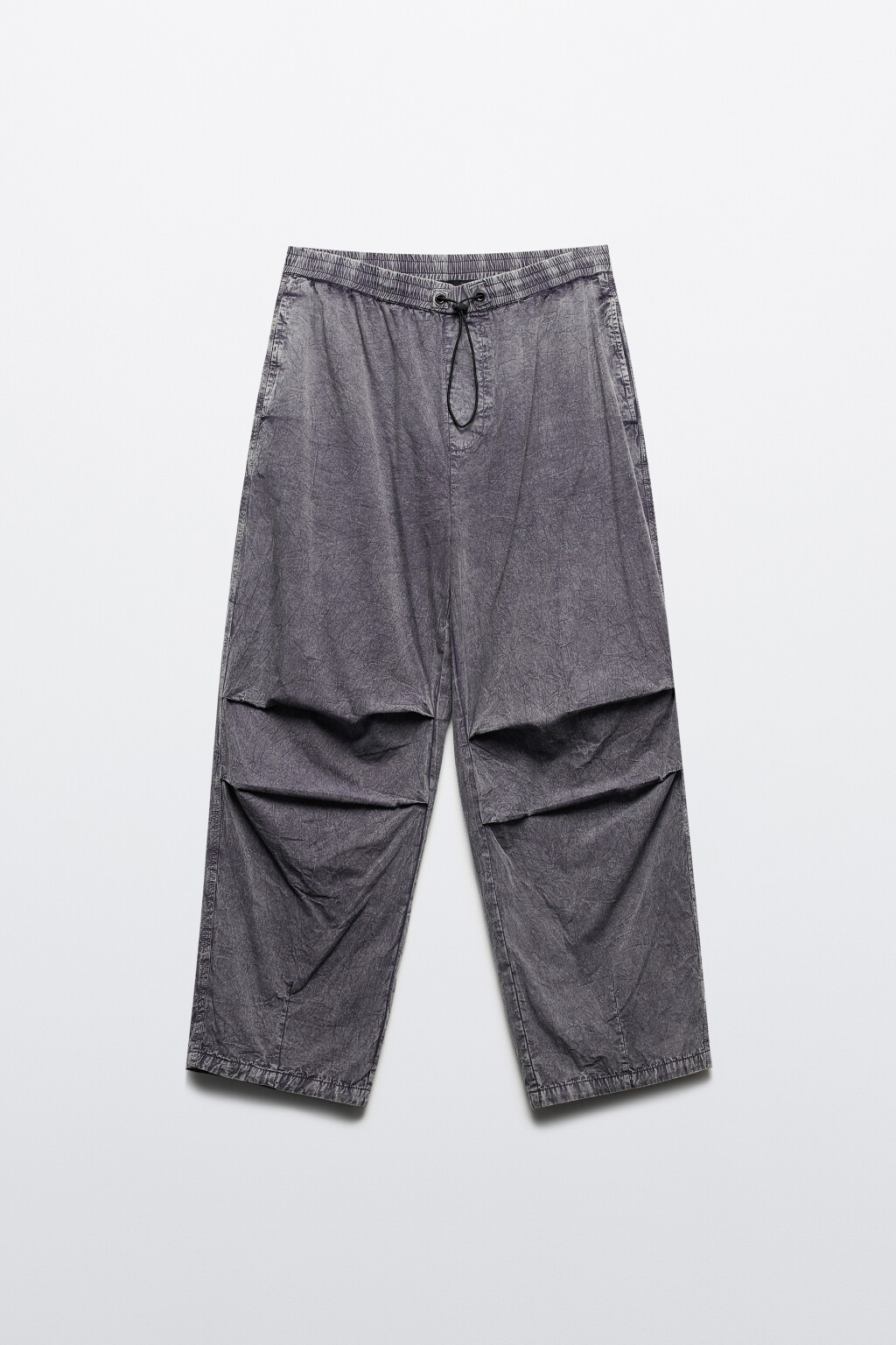 Брюки-парашюты хлопковые с вареным эффектом - цвет серый - 8