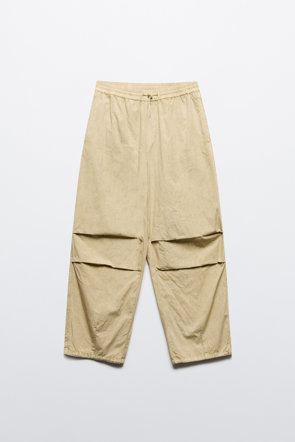 Брюки-парашюты хлопковые с вареным эффектом - цвет бежевый - 8