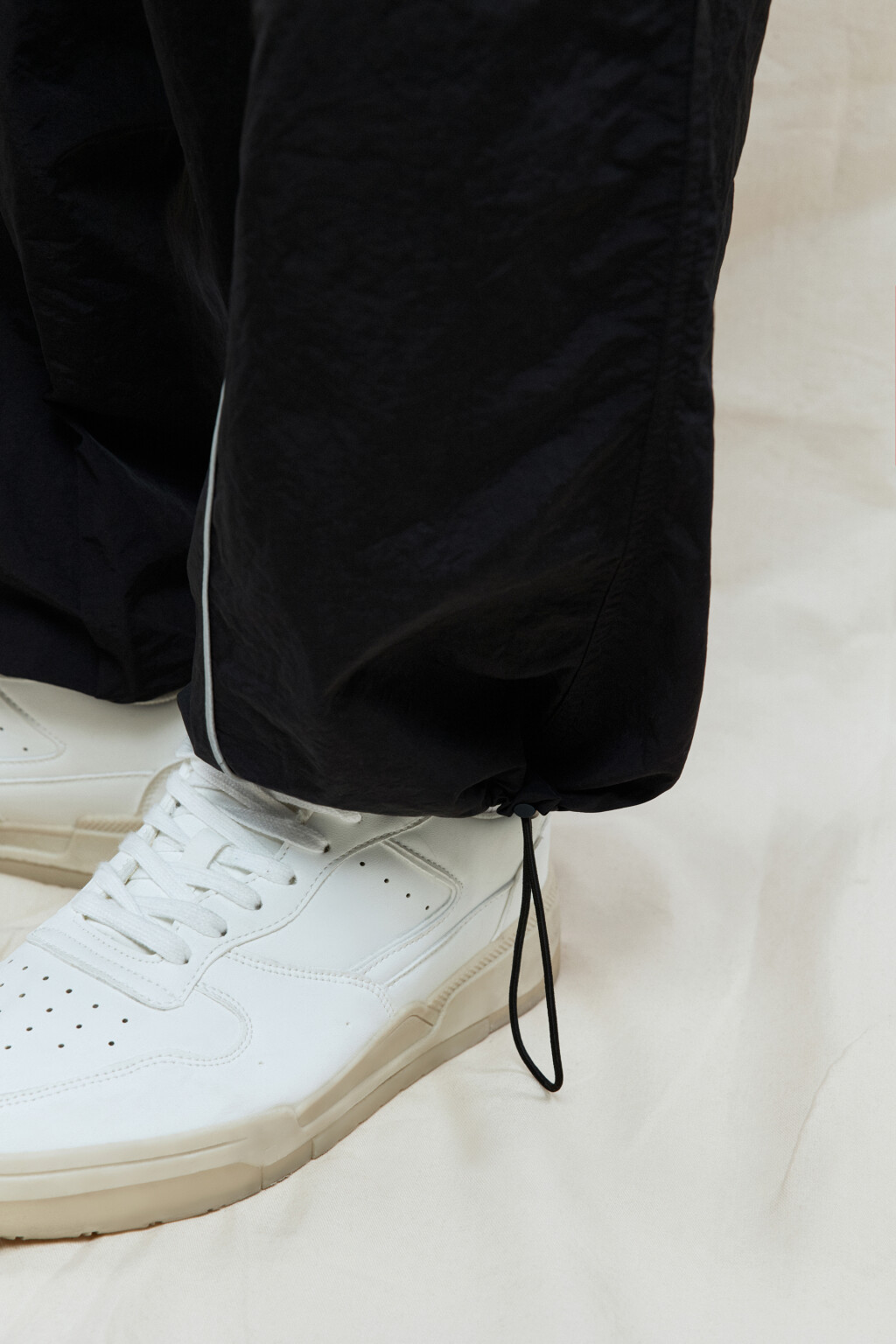 Брюки широкие спортивные с лампасами - цвет черный - 8