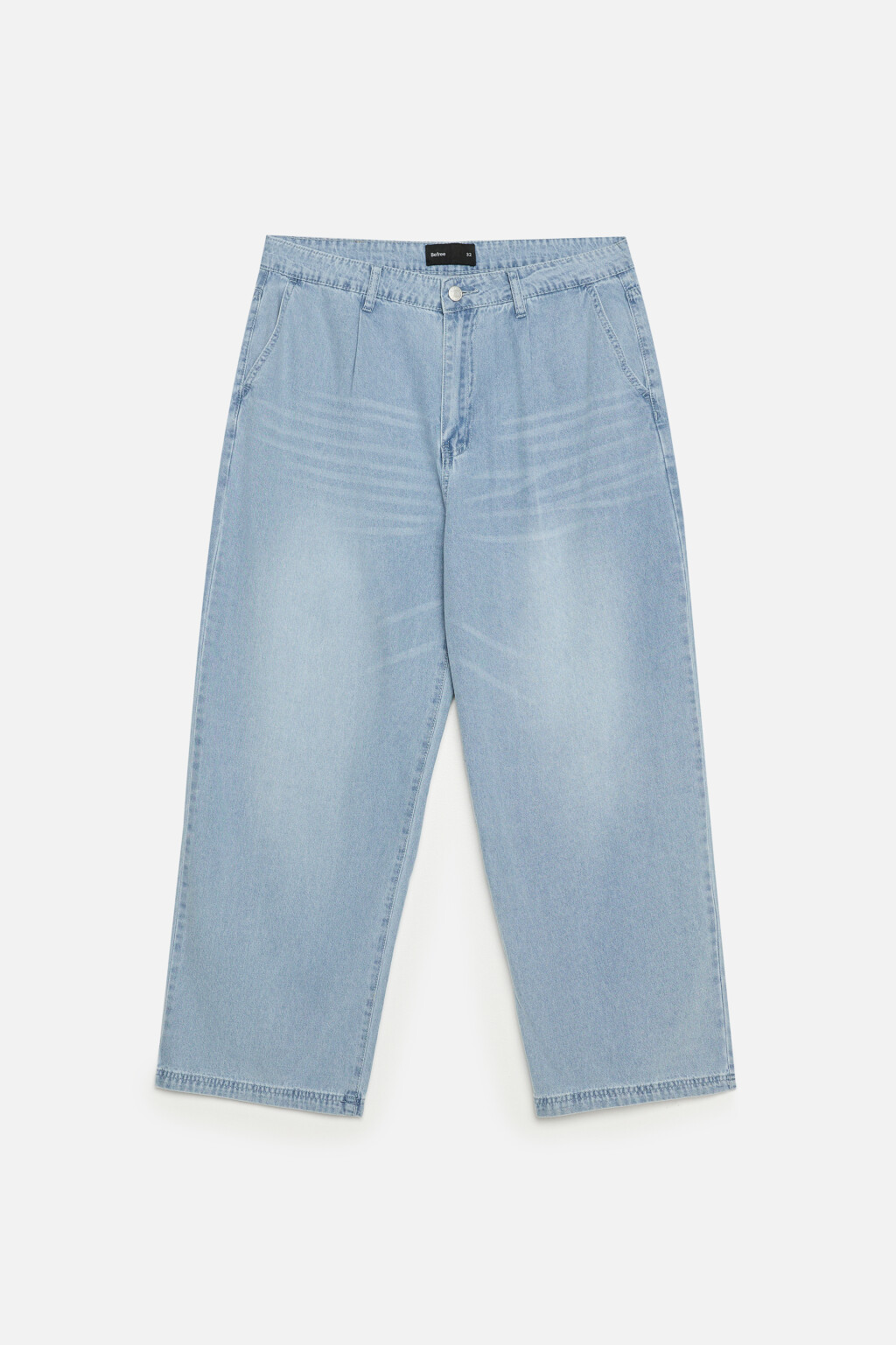 Джинсы barrel fit широкие со складками на поясе - цвет голубой - 8