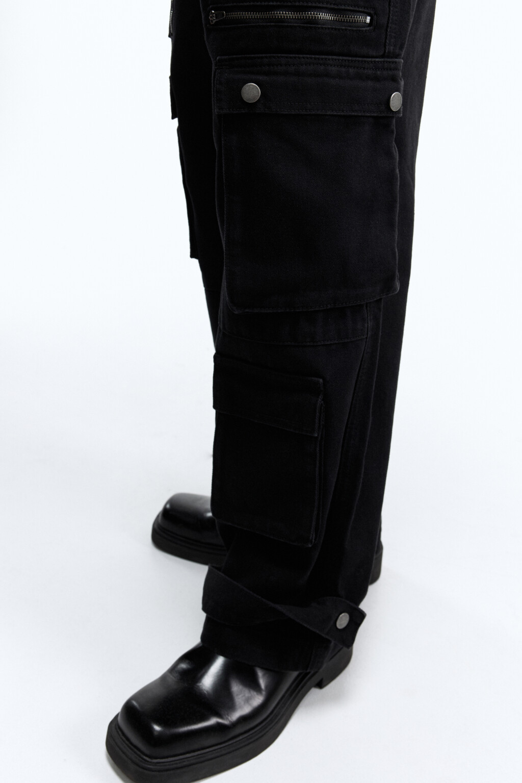 Джинсы широкие с множеством карманов - цвет черный - 8