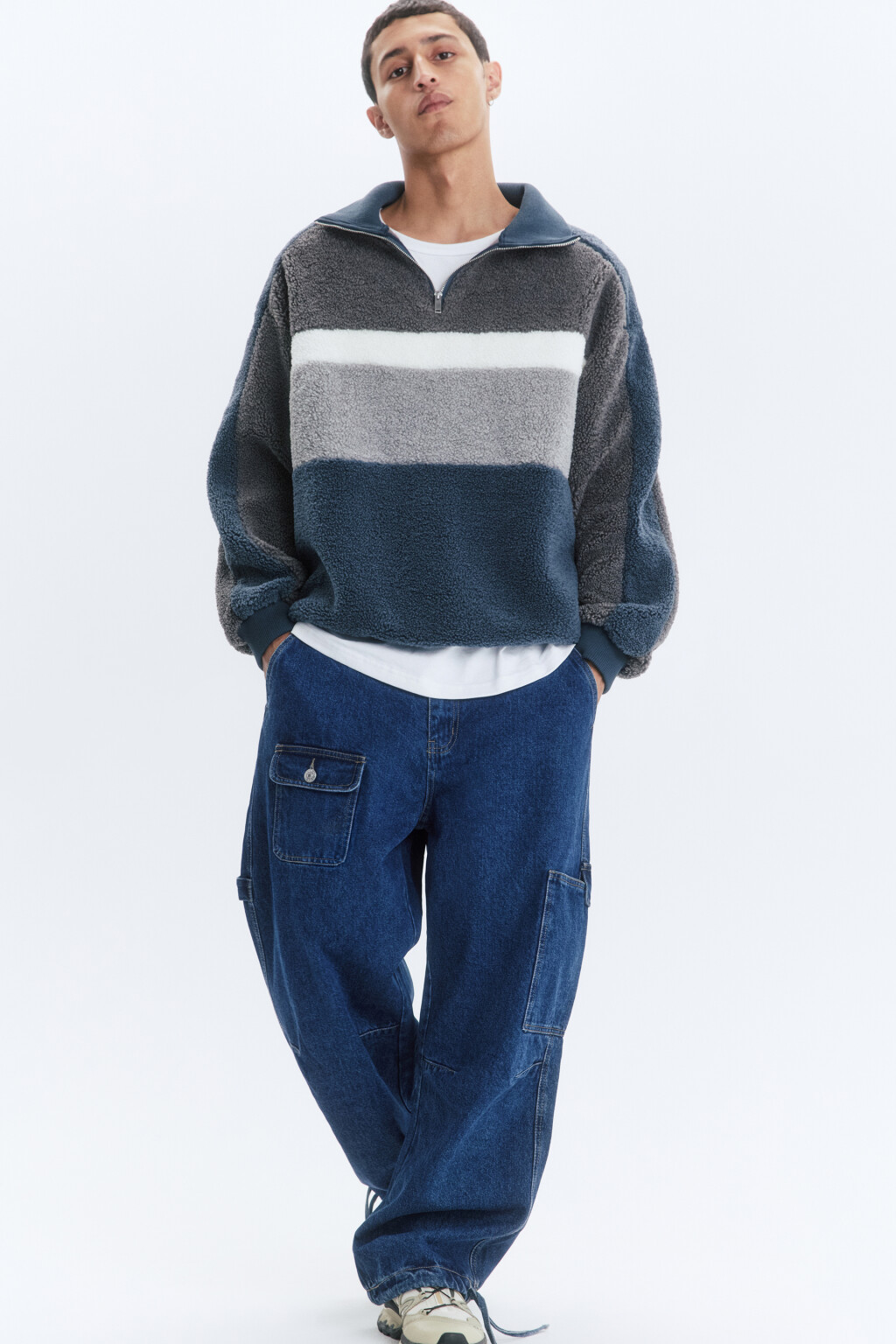 Джинсы-джоггеры свободные со средней посадкой - цвет синий - 7