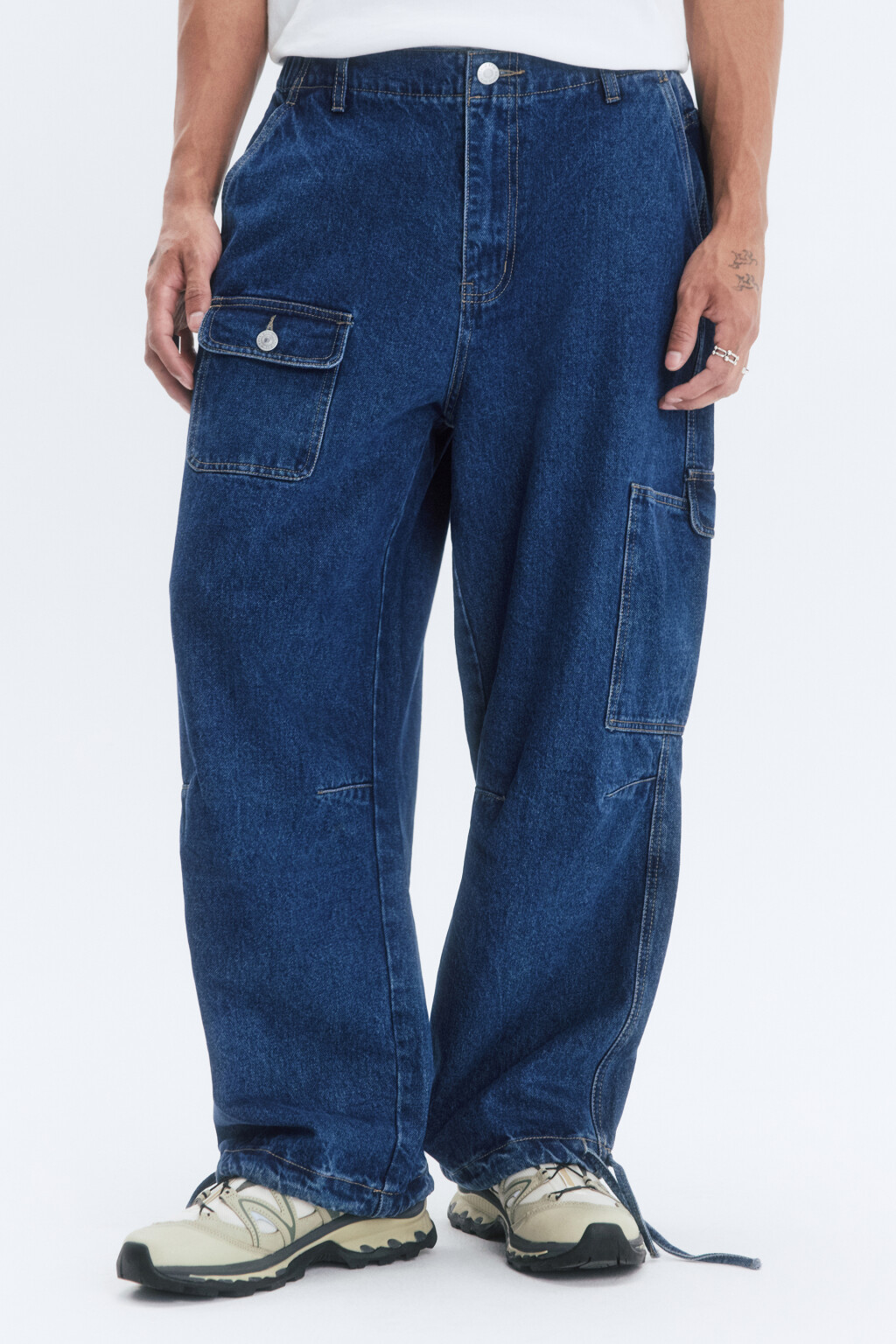 Джинсы-джоггеры свободные со средней посадкой - цвет синий - 3