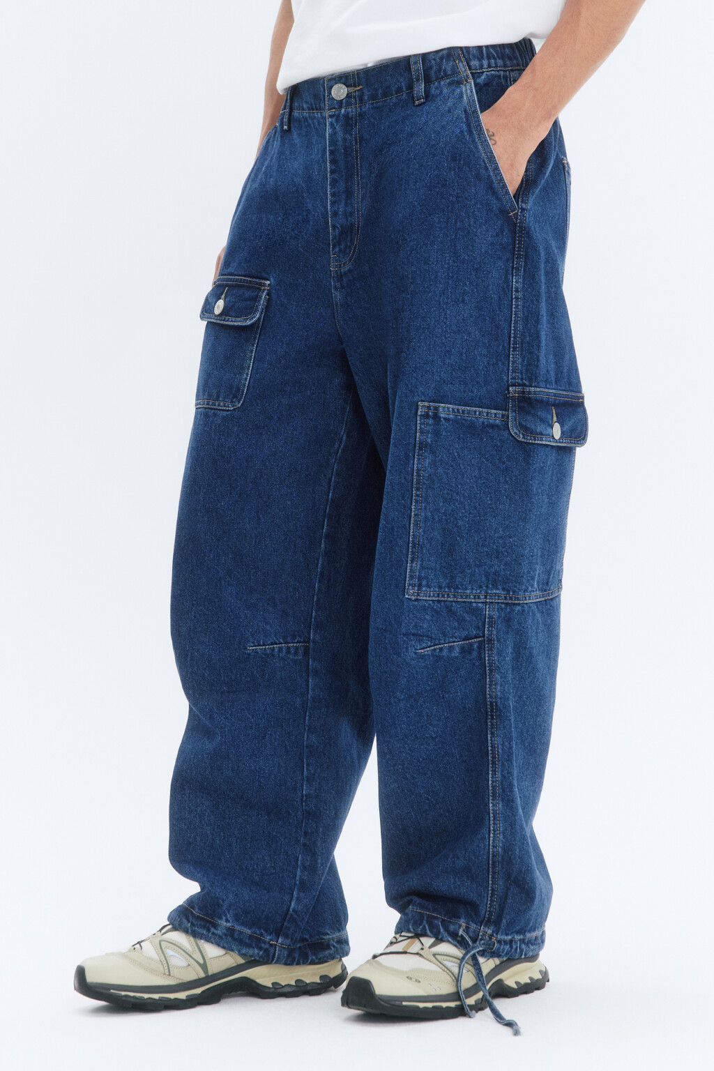 Джинсы-джоггеры свободные со средней посадкой - цвет синий - 4