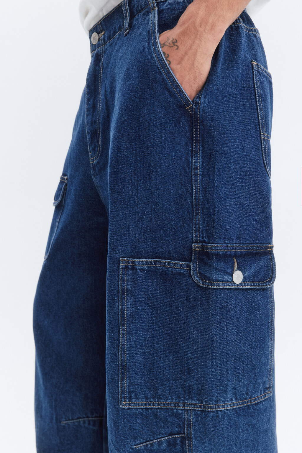 Джинсы-джоггеры свободные со средней посадкой - цвет синий - 8