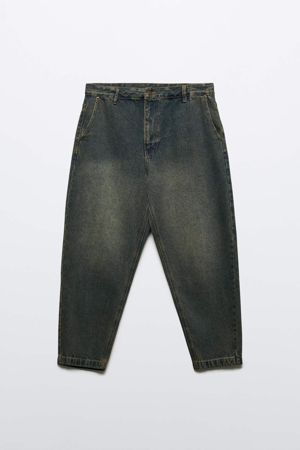 Джинсы balloon fit с эффектом грязной стирки - цвет синий - 8