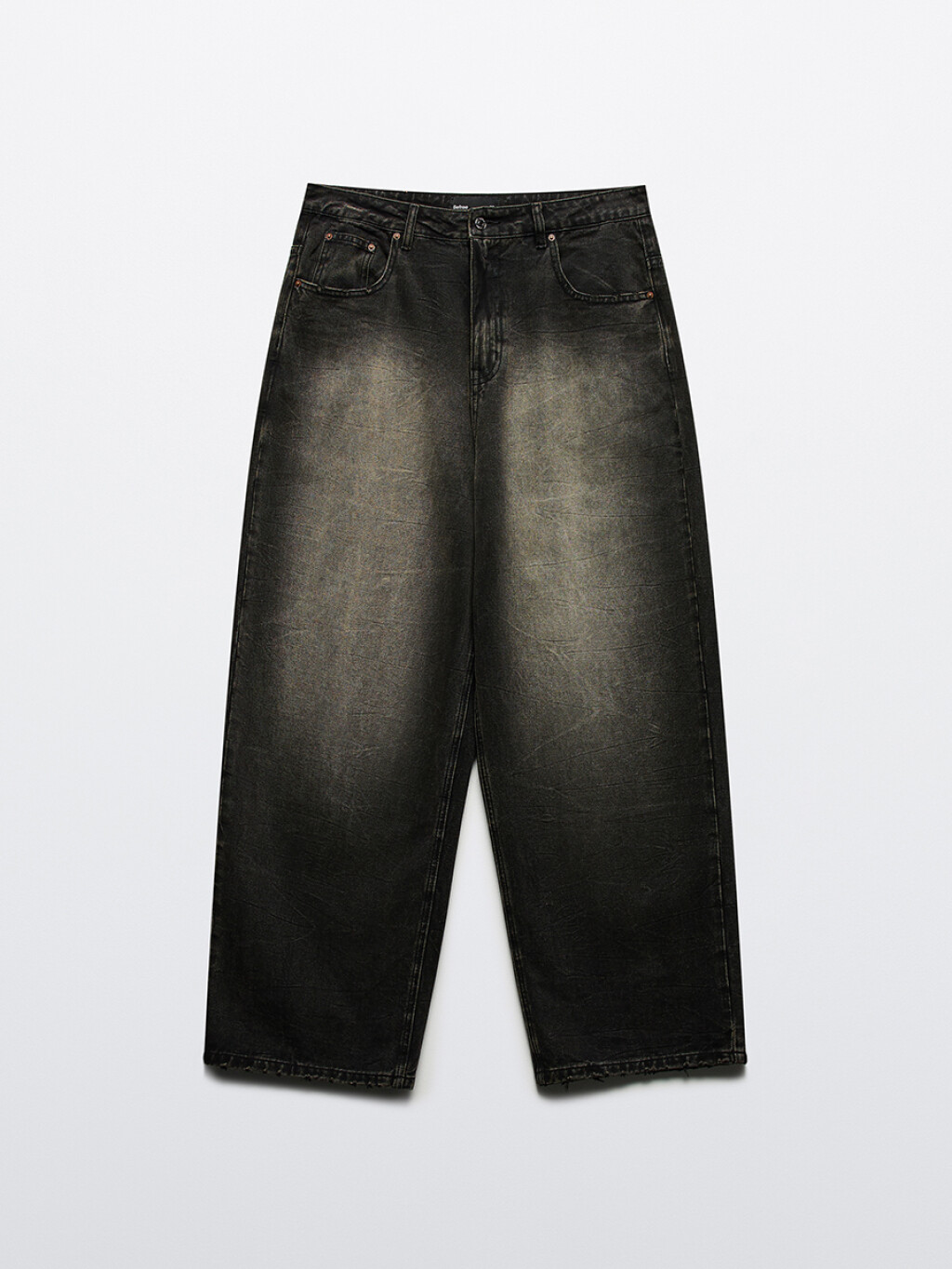 Джинсы экстраширокие с эффектом масляной стирки - цвет черный - 10