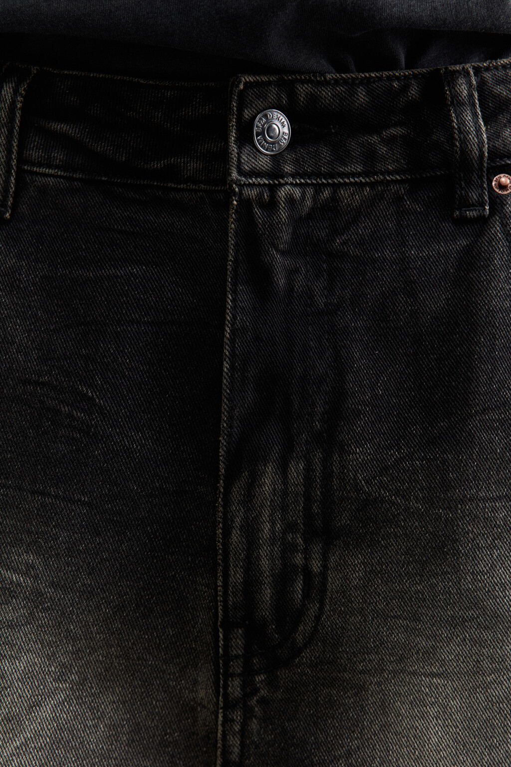 Джинсы экстраширокие с эффектом масляной стирки - цвет черный - 7