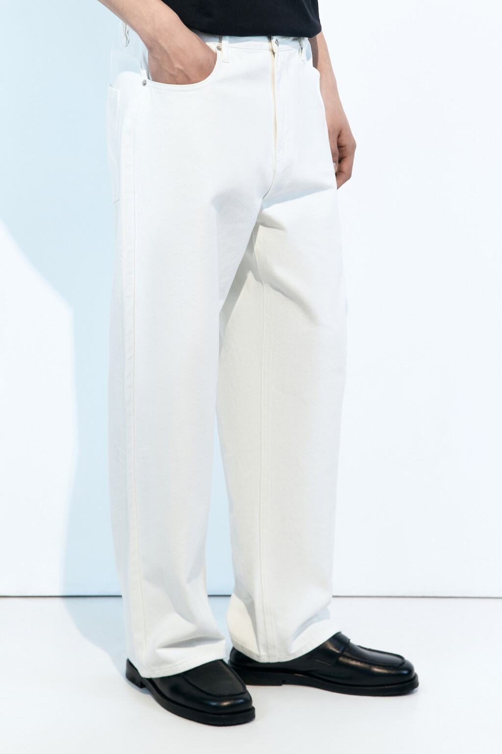 Джинсы прямые классические - цвет белый - 3