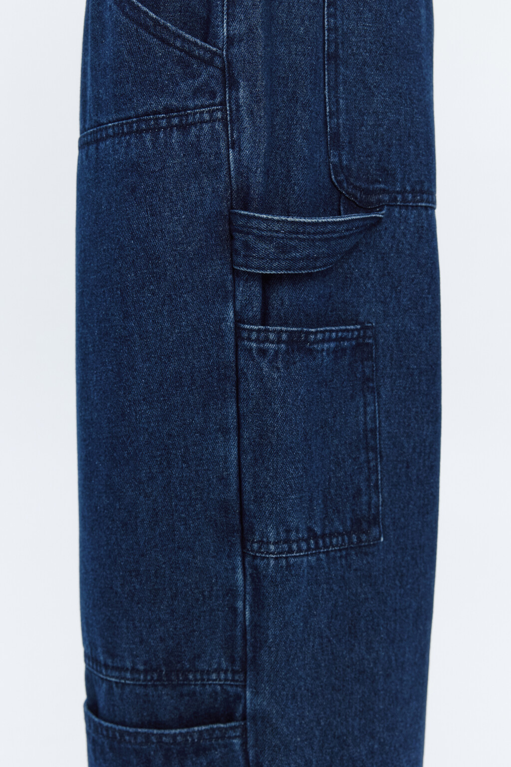 Джинсы baggy fit с накладными карманами - цвет синий - 7