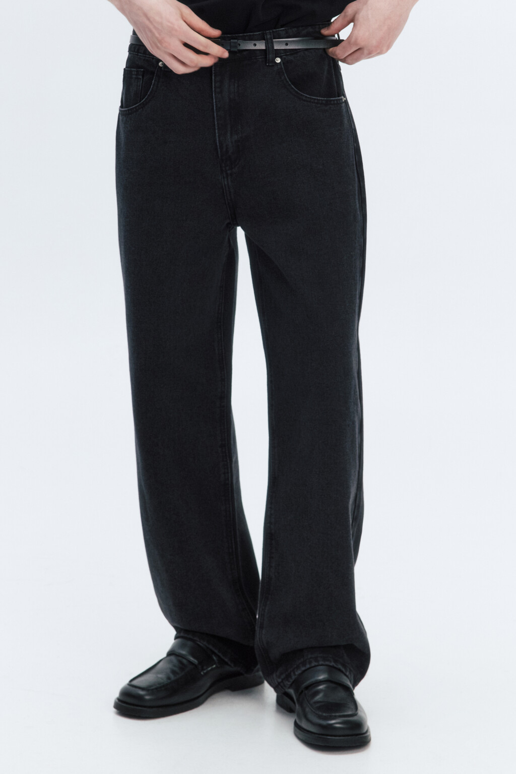 Джинсы прямые классические - цвет серый - 1