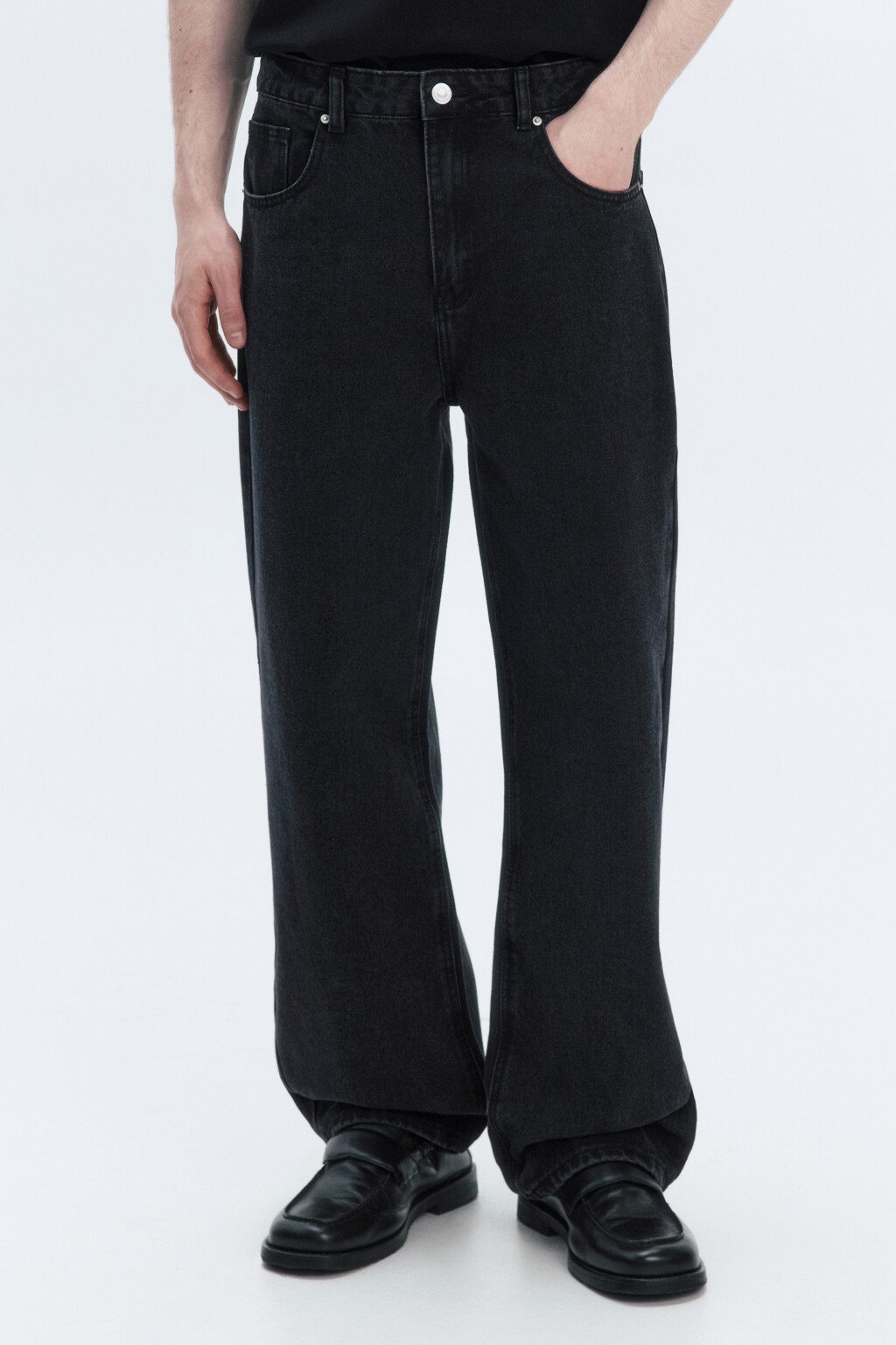 Джинсы прямые классические - цвет серый - 2