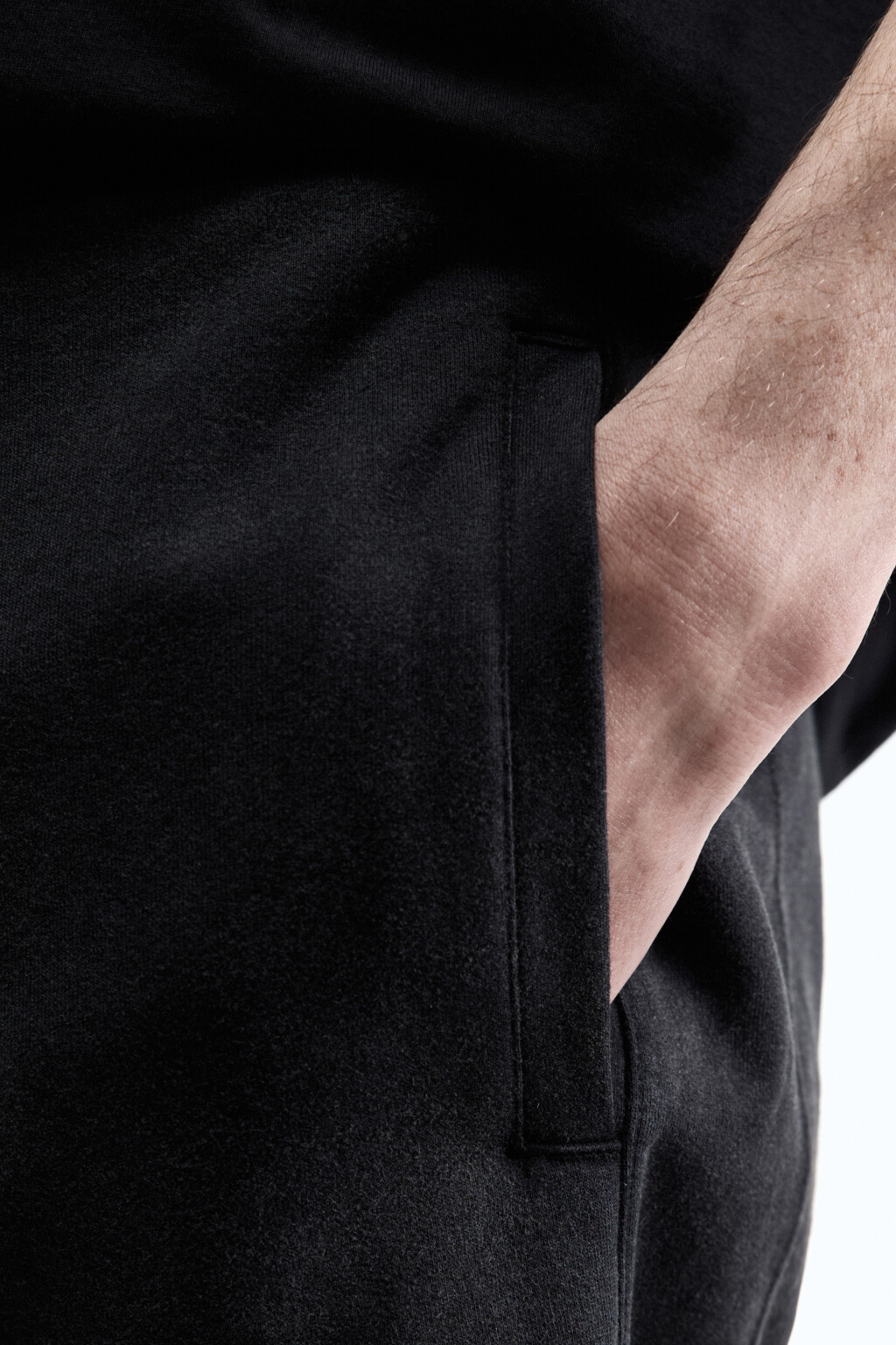 Шорты из футера с вареным эффектом - цвет черный - 7