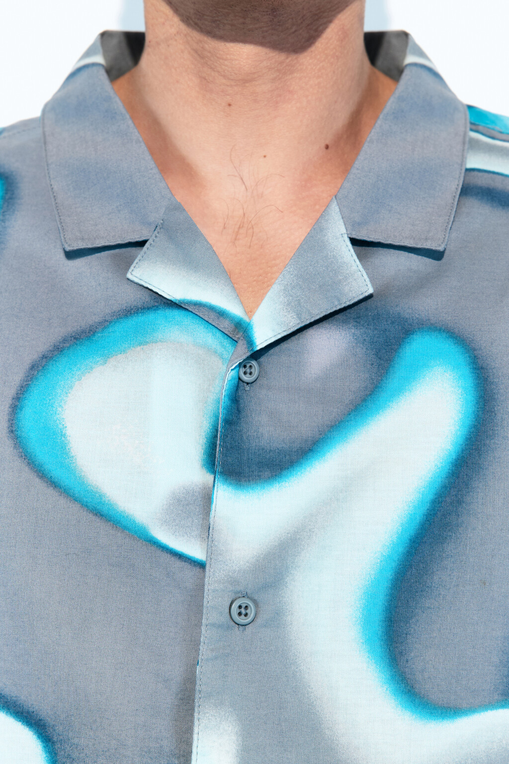 Рубашка хлопковая с принтом-абстракцией - цвет мультиколор - 7