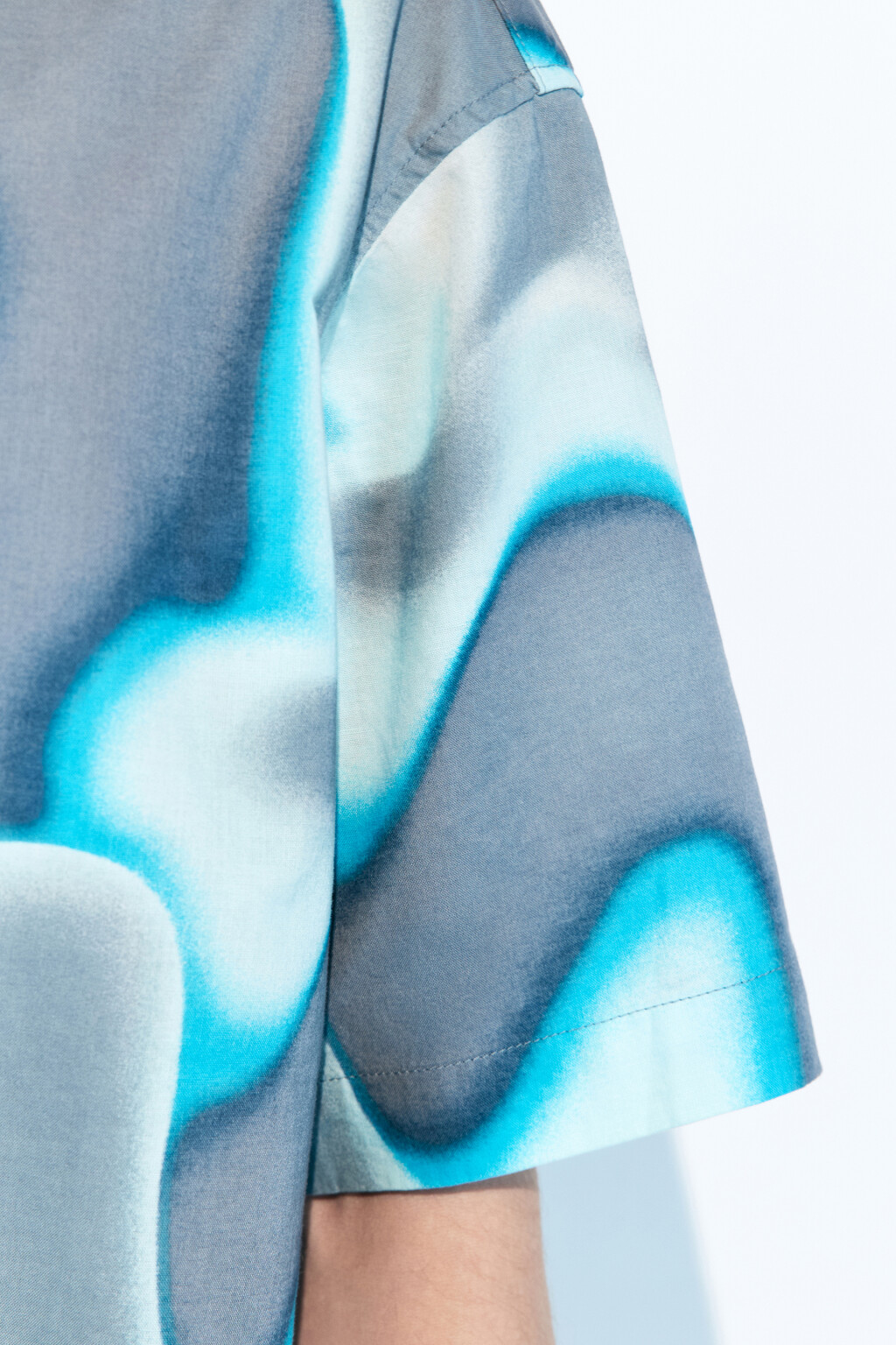 Рубашка хлопковая с принтом-абстракцией - цвет мультиколор - 8