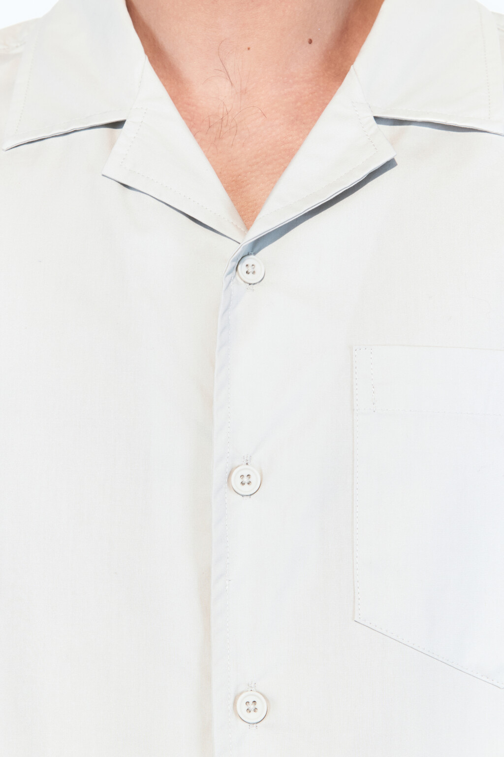 Рубашка хлопковая прямая с коротким рукавом - цвет серый - 6