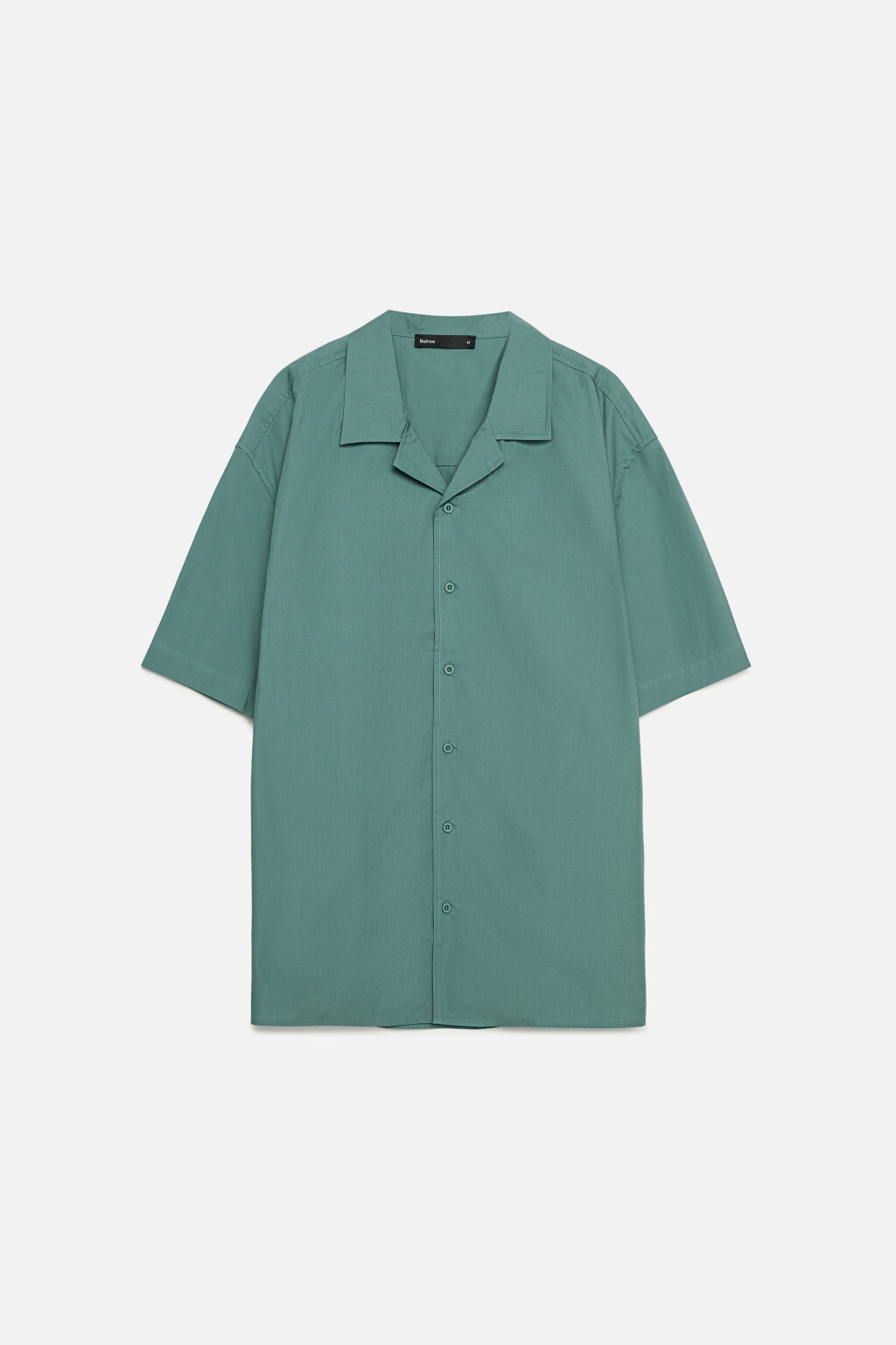 Рубашка прямая хлопковая с коротким рукавом - цвет зеленый - 8