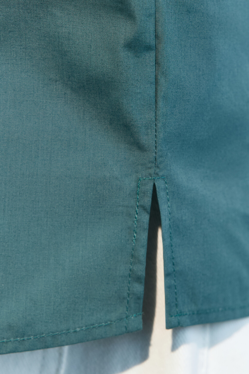 Рубашка прямая хлопковая с коротким рукавом - цвет зеленый - 7