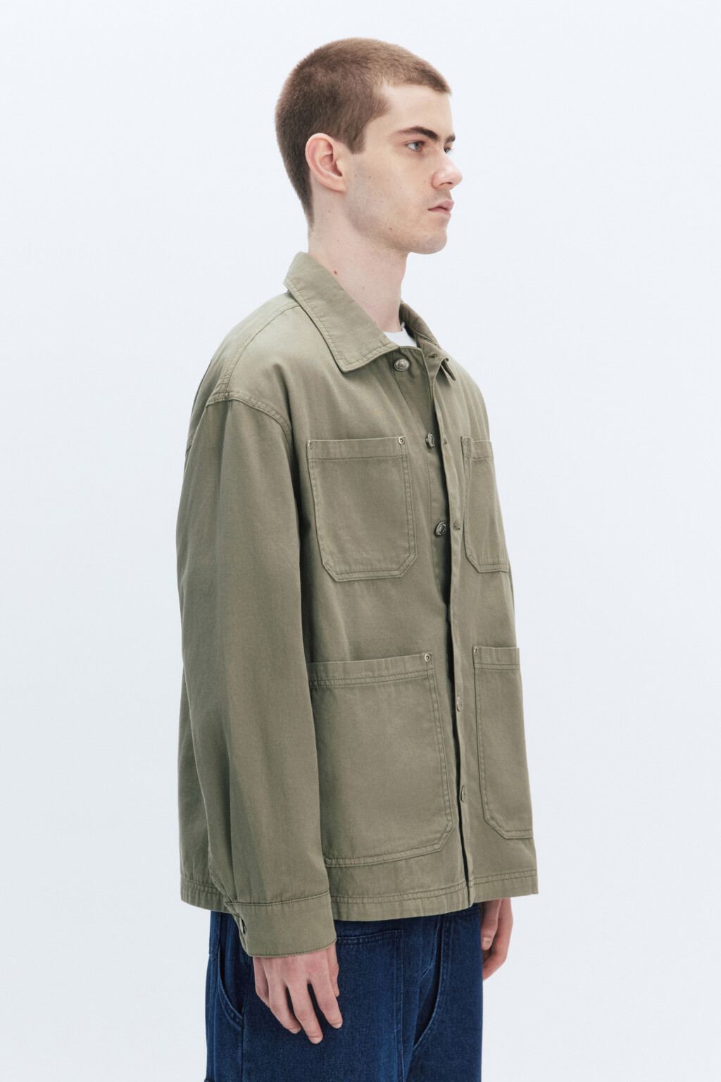 Блейзер из хлопка с накладными карманами - цвет зеленый - 3
