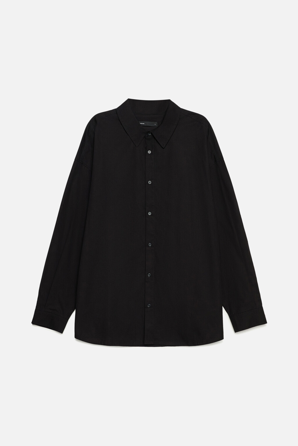 Рубашка хлопковая с принтом на спине - цвет черный - 9