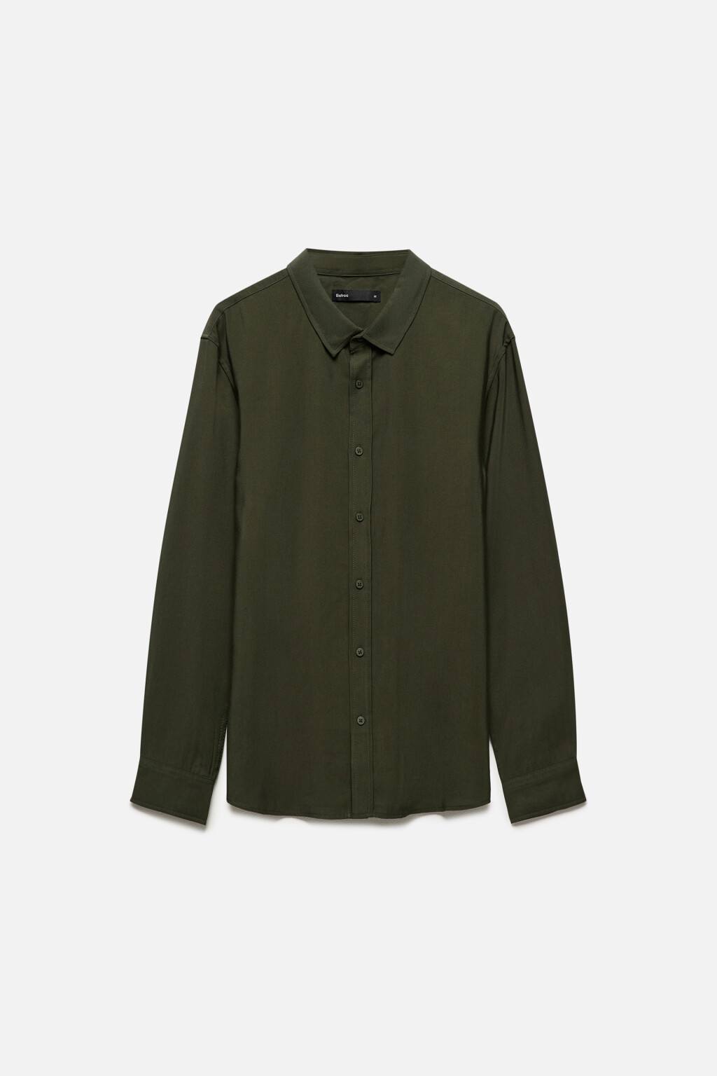 Рубашка прямая из вискозной ткани - цвет зеленый - 8