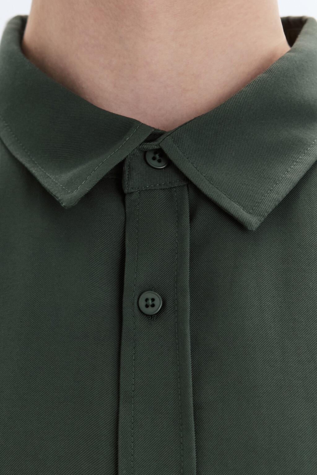 Рубашка прямая из вискозной ткани - цвет зеленый - 6