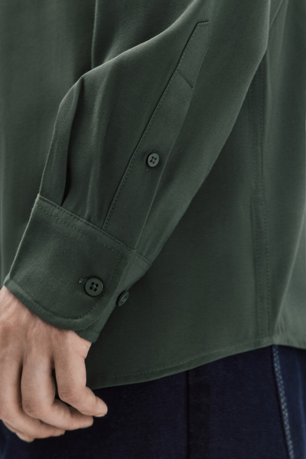 Рубашка прямая из вискозной ткани - цвет зеленый - 7