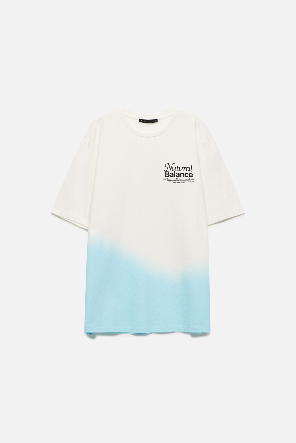 Футболка прямая с градиентом и принтом - цвет голубой - 9