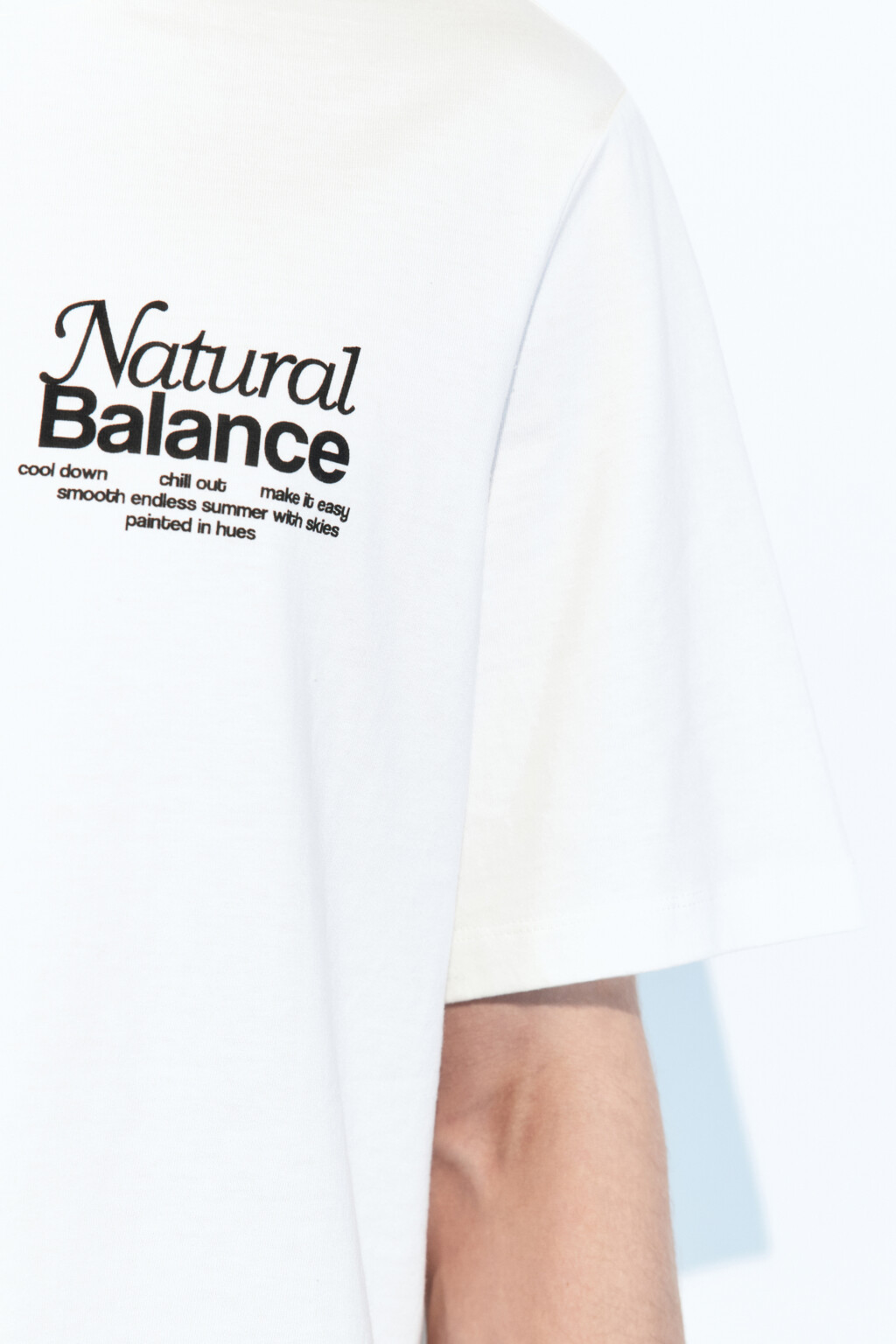 Футболка прямая с градиентом и принтом - цвет голубой - 8