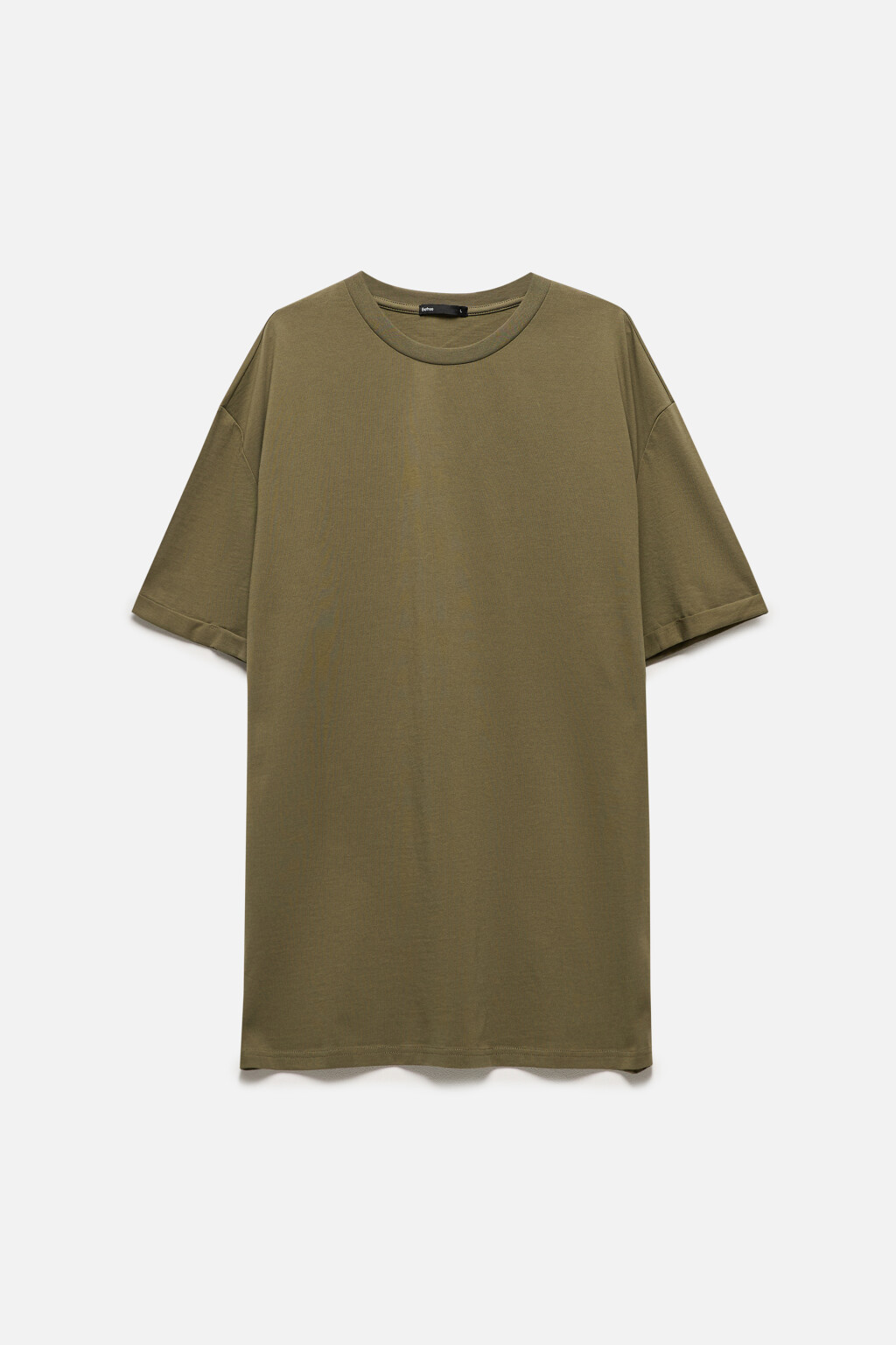 Футболка прямая хлопковая однотонная - цвет зеленый - 8