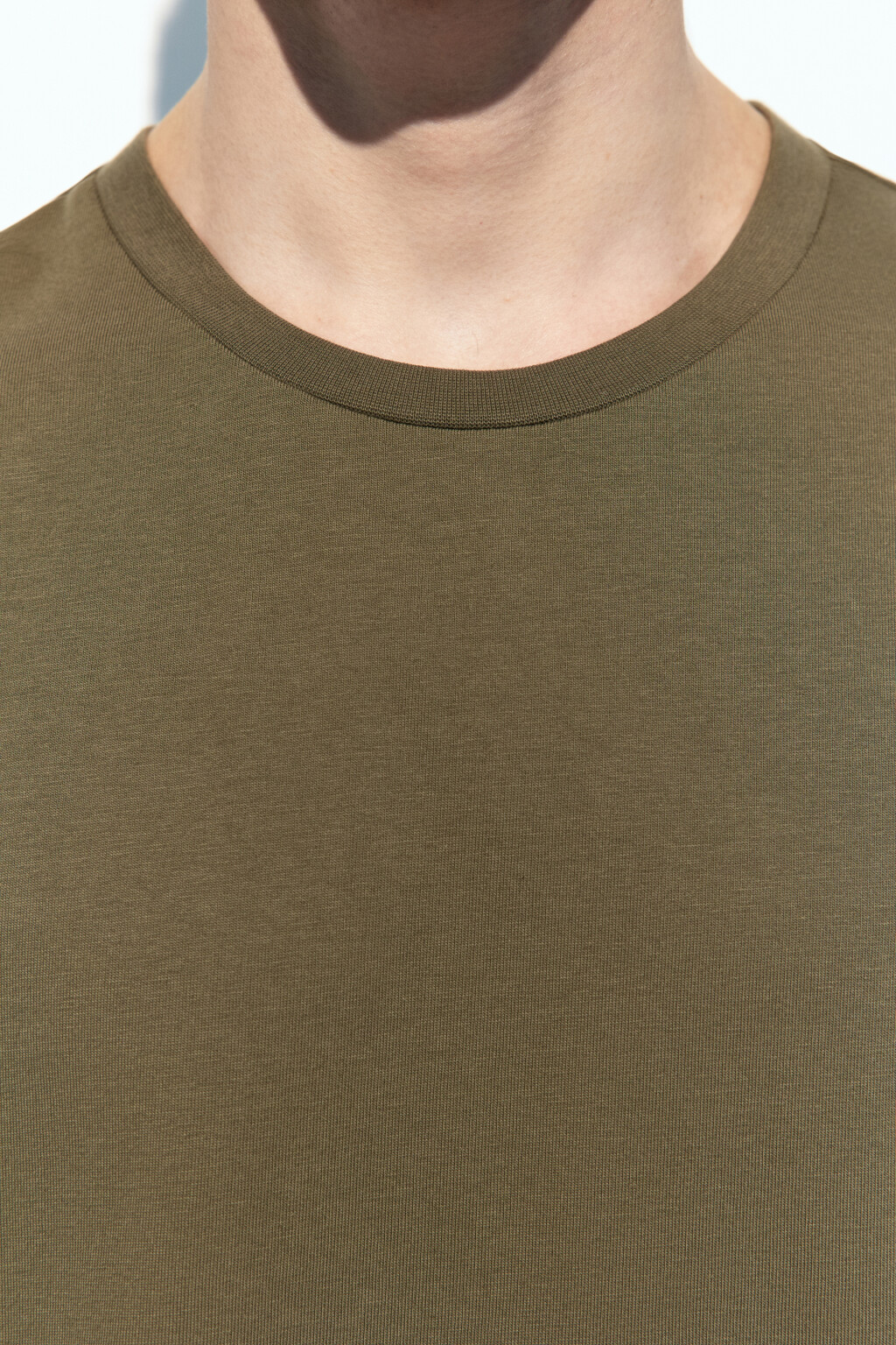 Футболка прямая хлопковая однотонная - цвет зеленый - 6