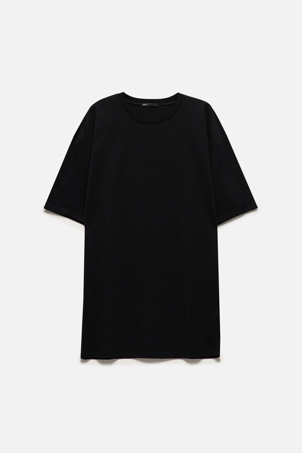 Футболка прямая хлопковая однотонная - цвет черный - 8