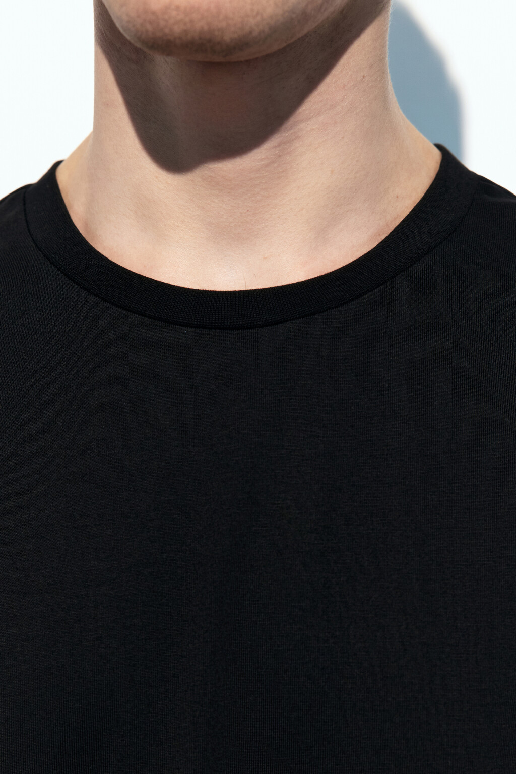 Футболка прямая хлопковая однотонная - цвет черный - 6