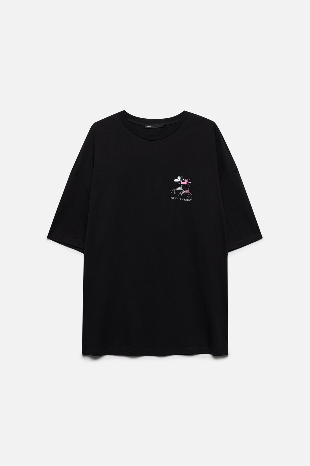 Футболка oversize хлопковая с принтом - цвет черный - 9