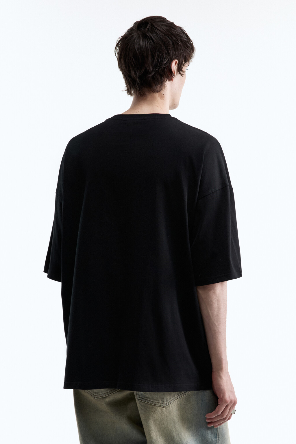 Футболка oversize с принтом в стиле гранж - цвет черный - 4